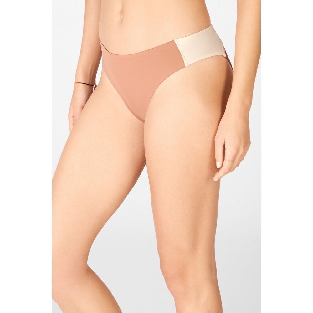 ✨NWOT✨Fabletics Tan Gabriella Swimming Sz Large Brief✨